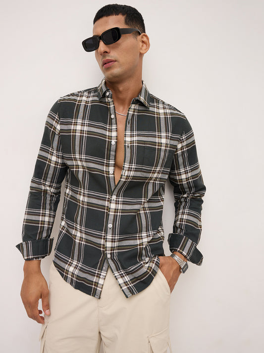 Emerald Green Statement Casual Check Shirt
