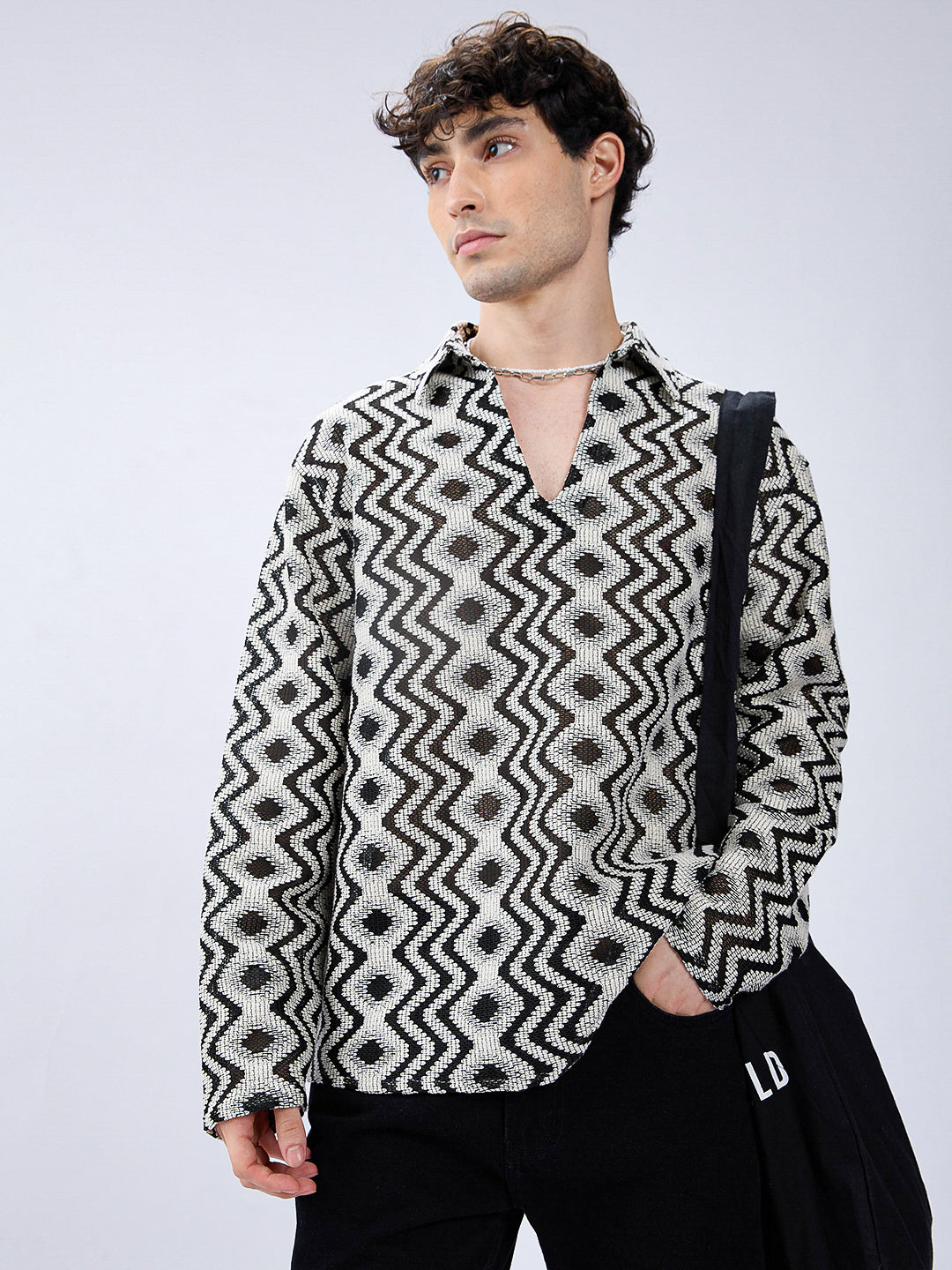 Monsoon Rhythm Designer Mesh Oversized Polo shirt