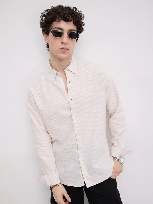 Mellow Yellow Pinstripe Button-Down Collar Shirt