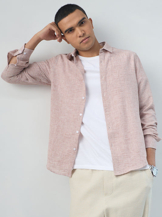 Warm Camel Brown Textured Shirt