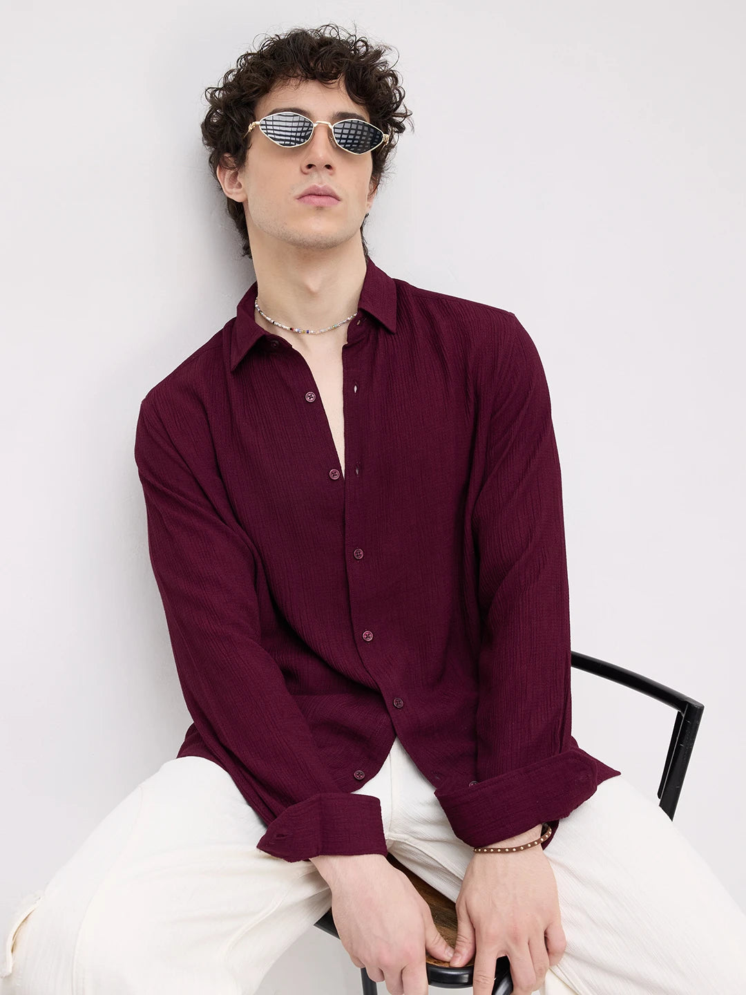 Rich Maroon Fine Textured Shirt