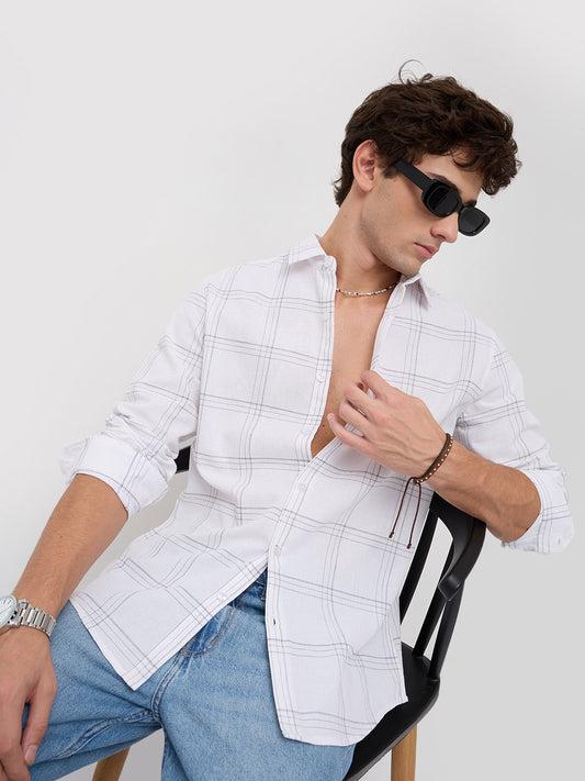 Whiteframe Contrast Chalkline Checked Shirt