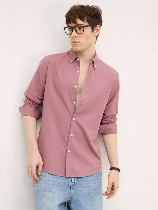 Dusty Rose Pink Button-Down Collar Shirt