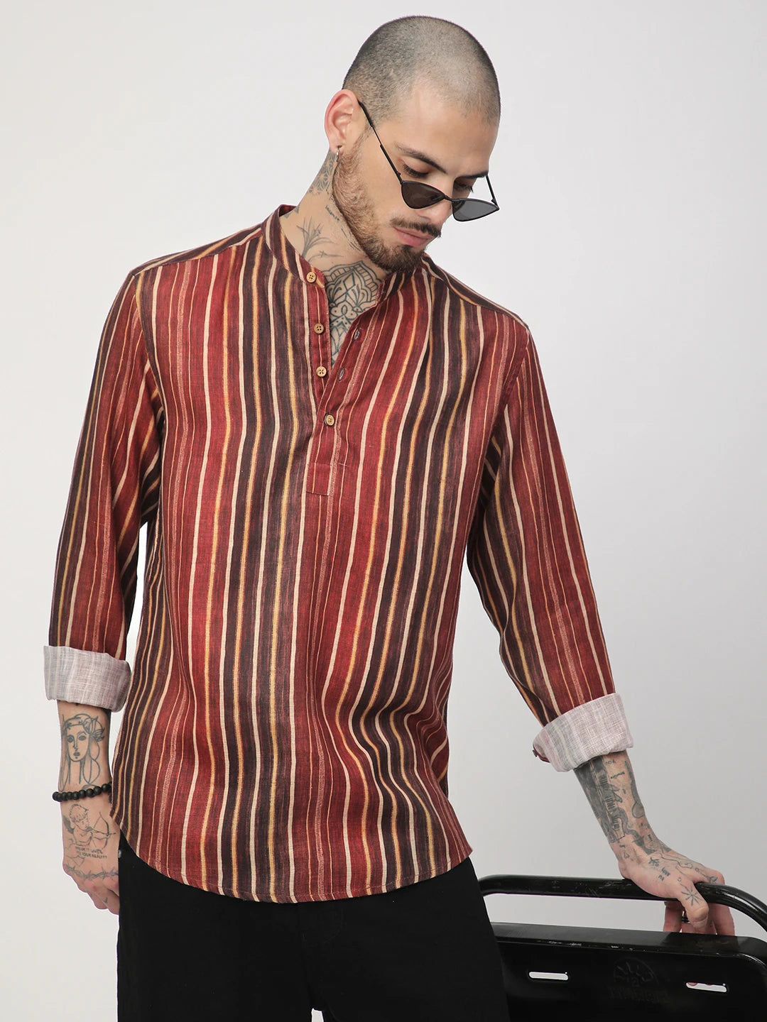 Spiffy Multicolor Vertical Stripe Kurta