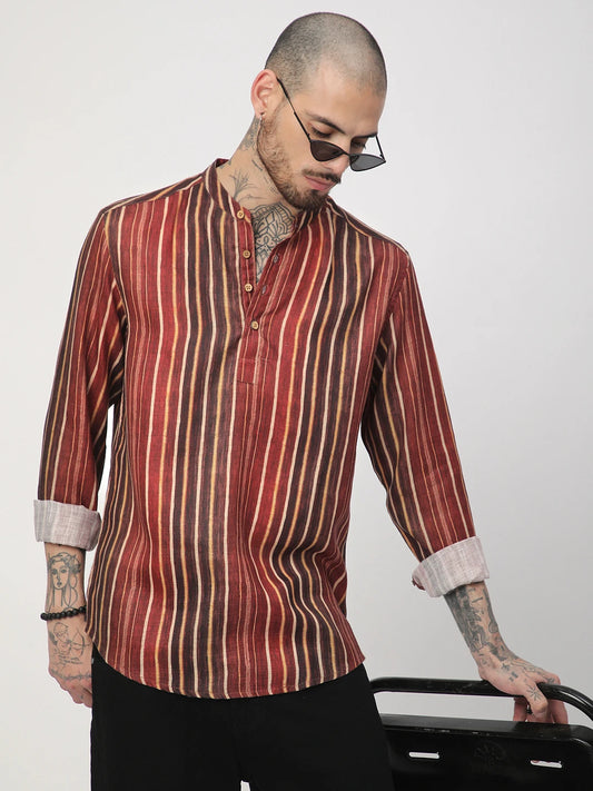 Spiffy Multicolor Vertical Stripe Kurta