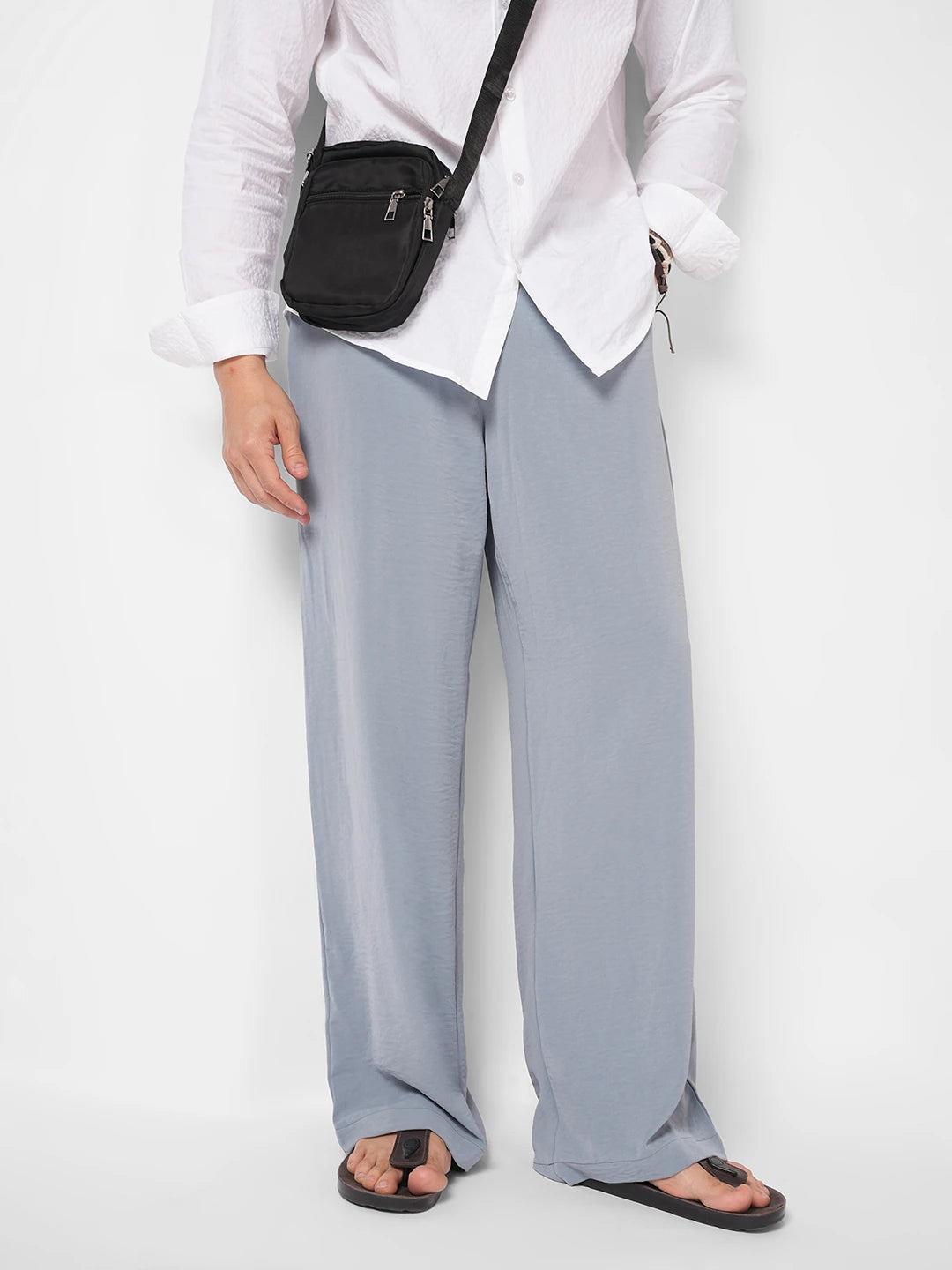 Squelchy Greyish Blue Wide Leg Trousers