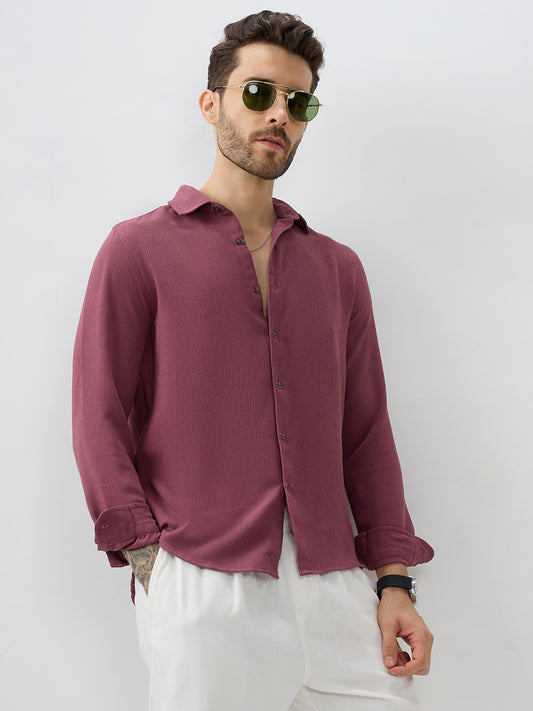 Rosewood Breeze Crepe Casual Shirt