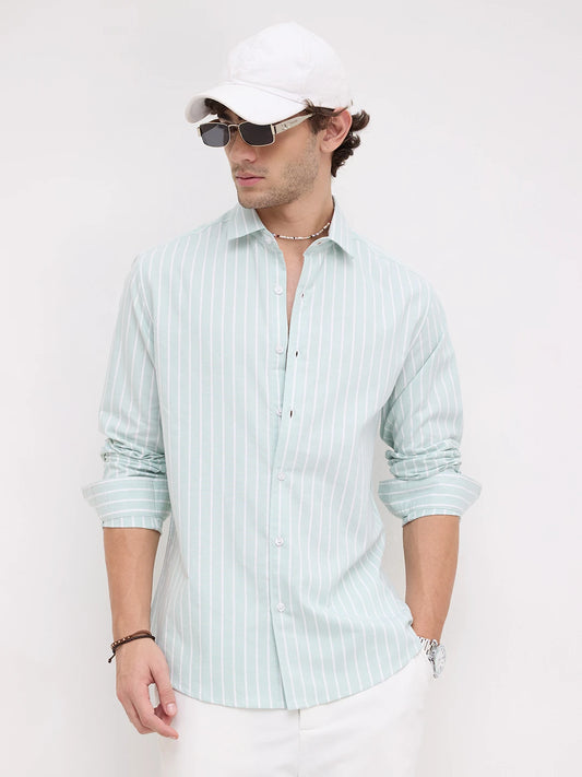 Sage Green Oxford Striped Everyday Shirt