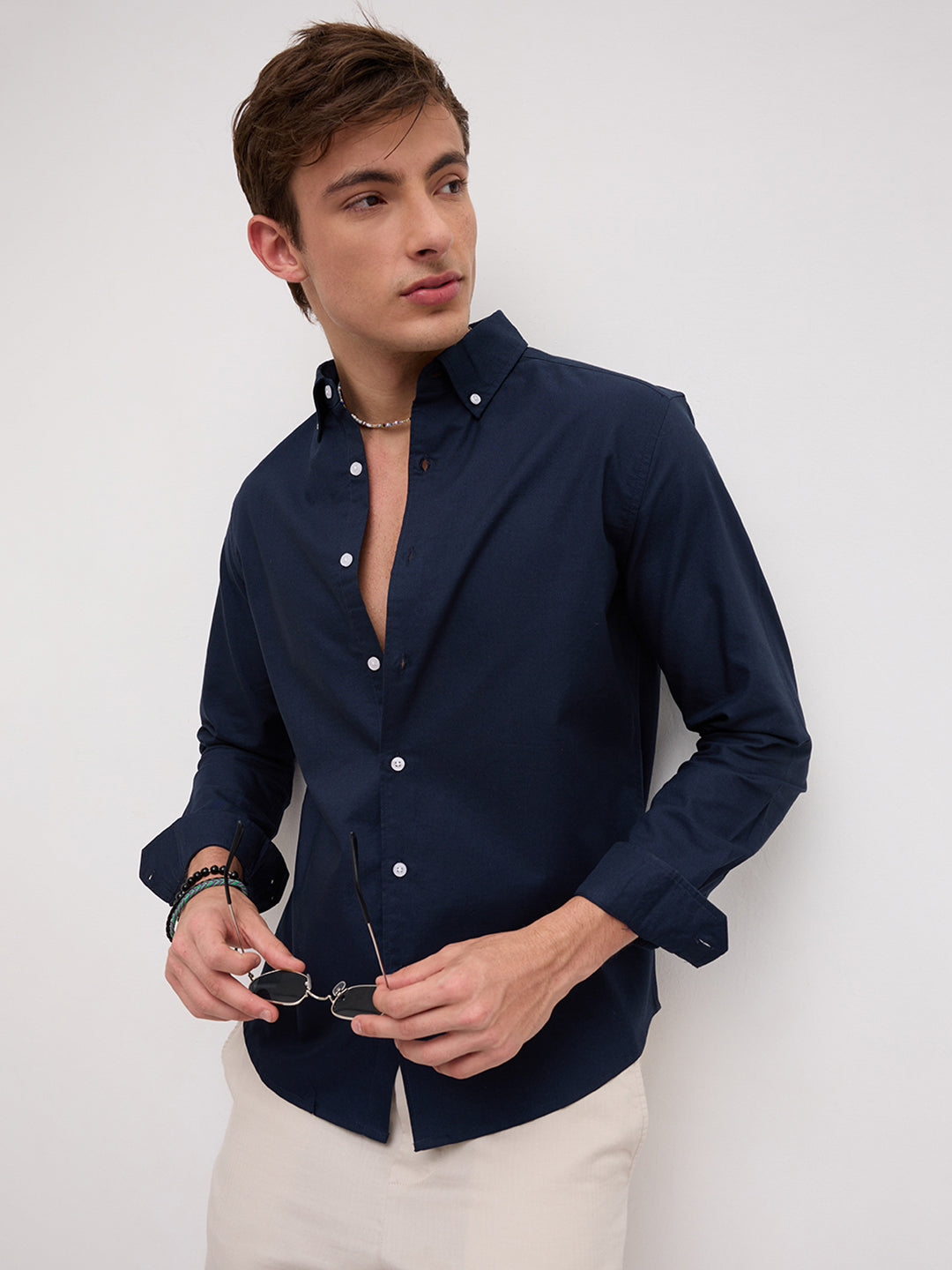 Timeless Navy Button-Down Collar Oxford Shirt