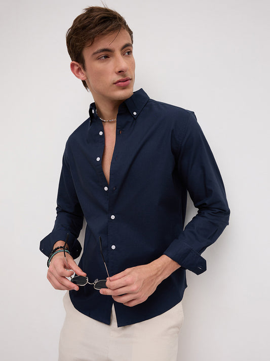 Timeless Navy Button-Down Collar Oxford Shirt