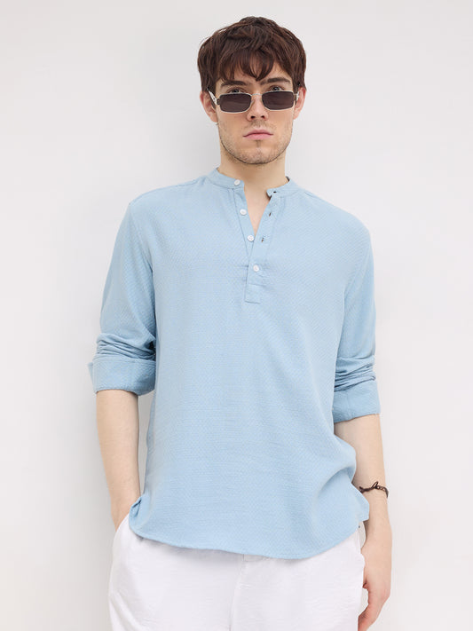 Morning Blues Artisan Weave Kurta