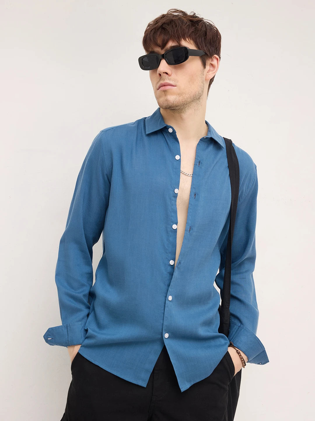 Luxe Ink Blue Lyocell Shirt