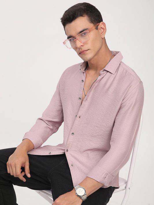 Dusty Rose Pink Rhythmic Wave Shirt