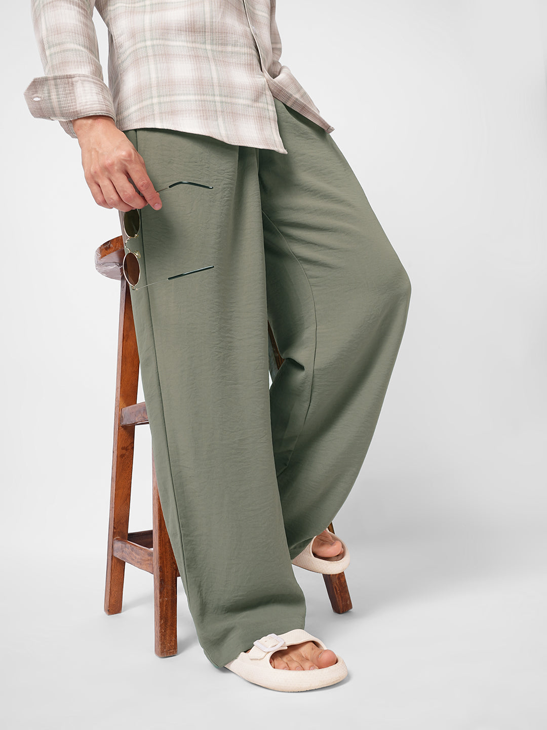 Squelchy Ash Grey Wide Leg Trousers