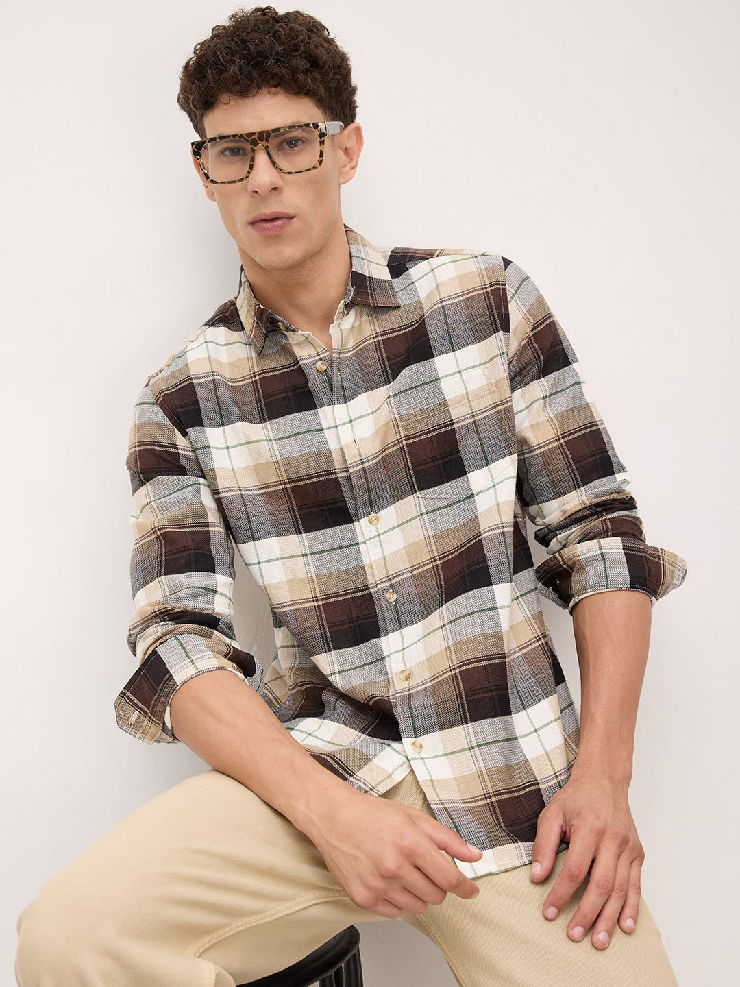 Multicolor Plaid Checks Shirt