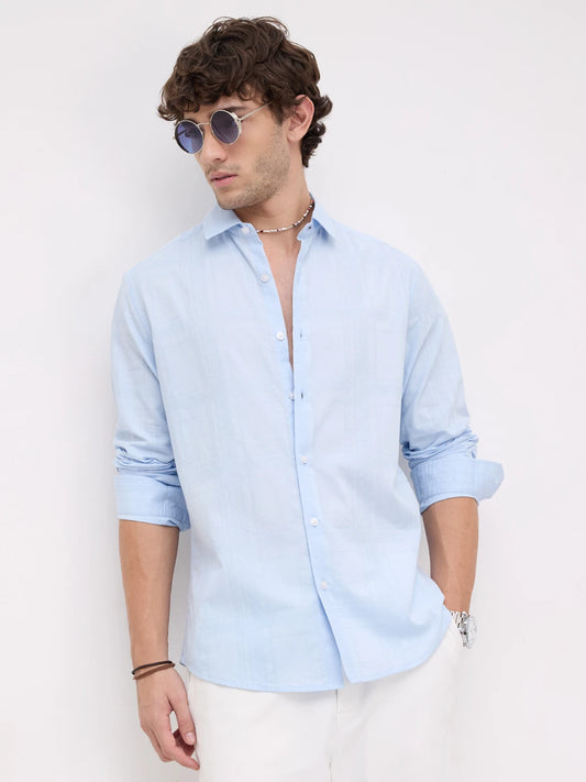 Ice Mist Micro Grid Weave Shirt