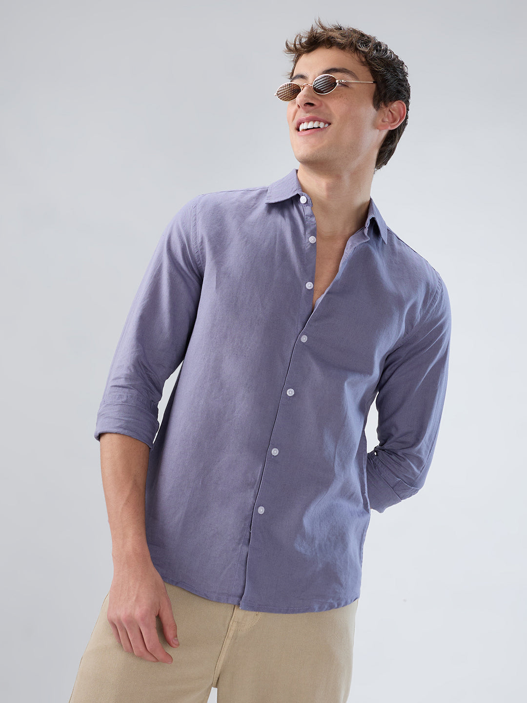 Dusty Lavender Linen Luxe Shirt