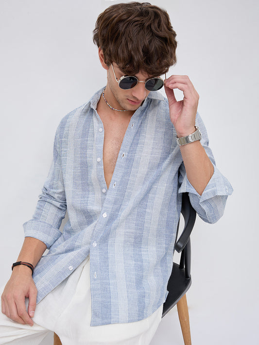 Blue & White Refined Multi Striped Shirt