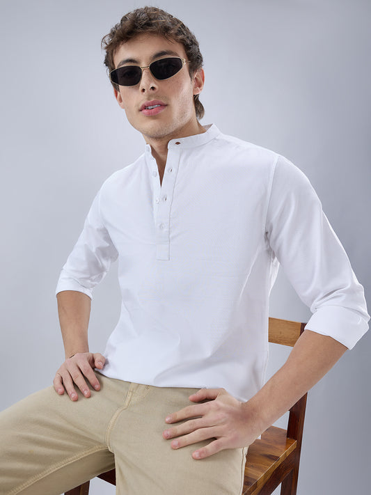 Elegant Pearl White Oxford Everyday Kurta