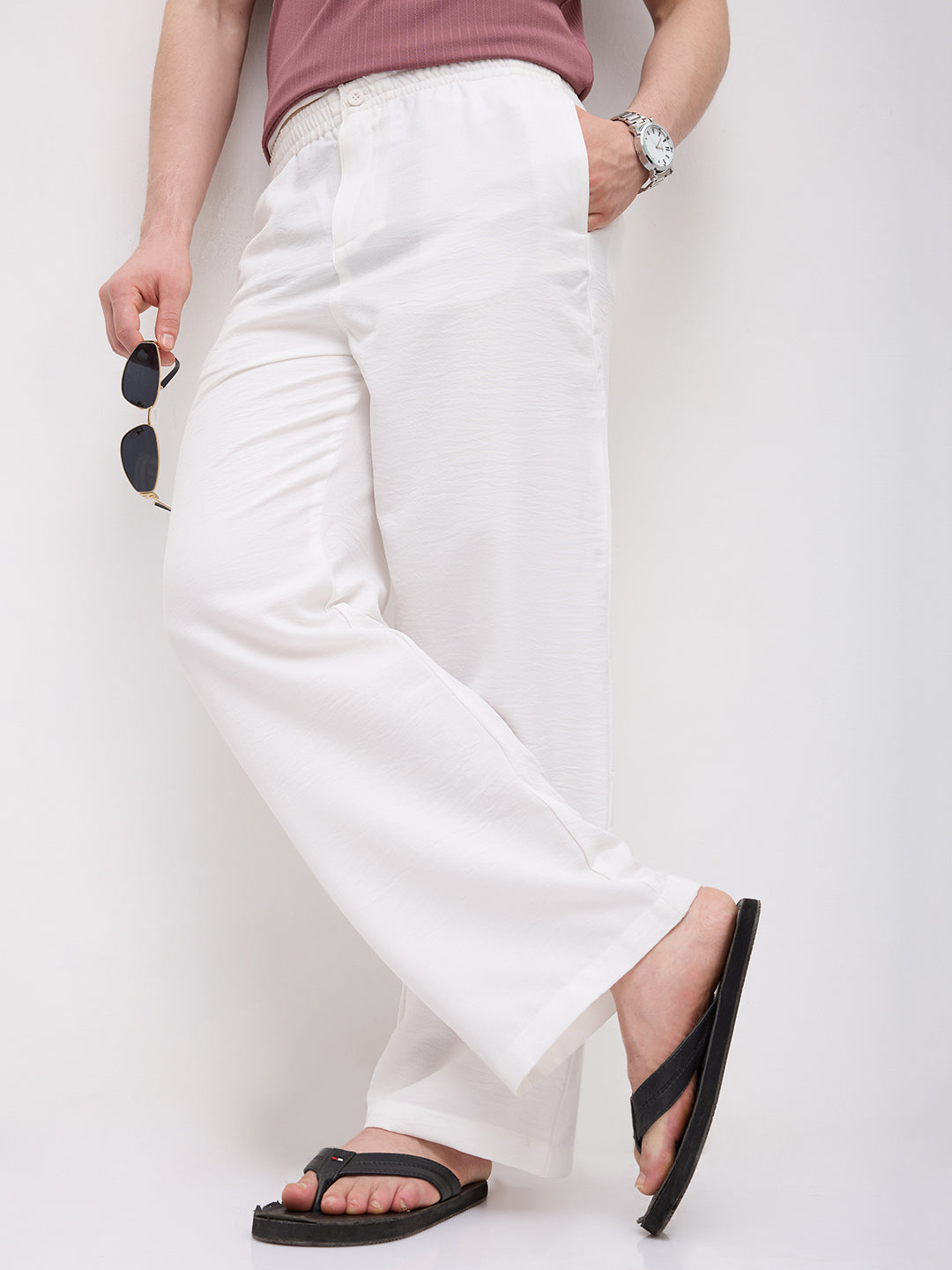 Timeless Snow White Wide Leg Trousers