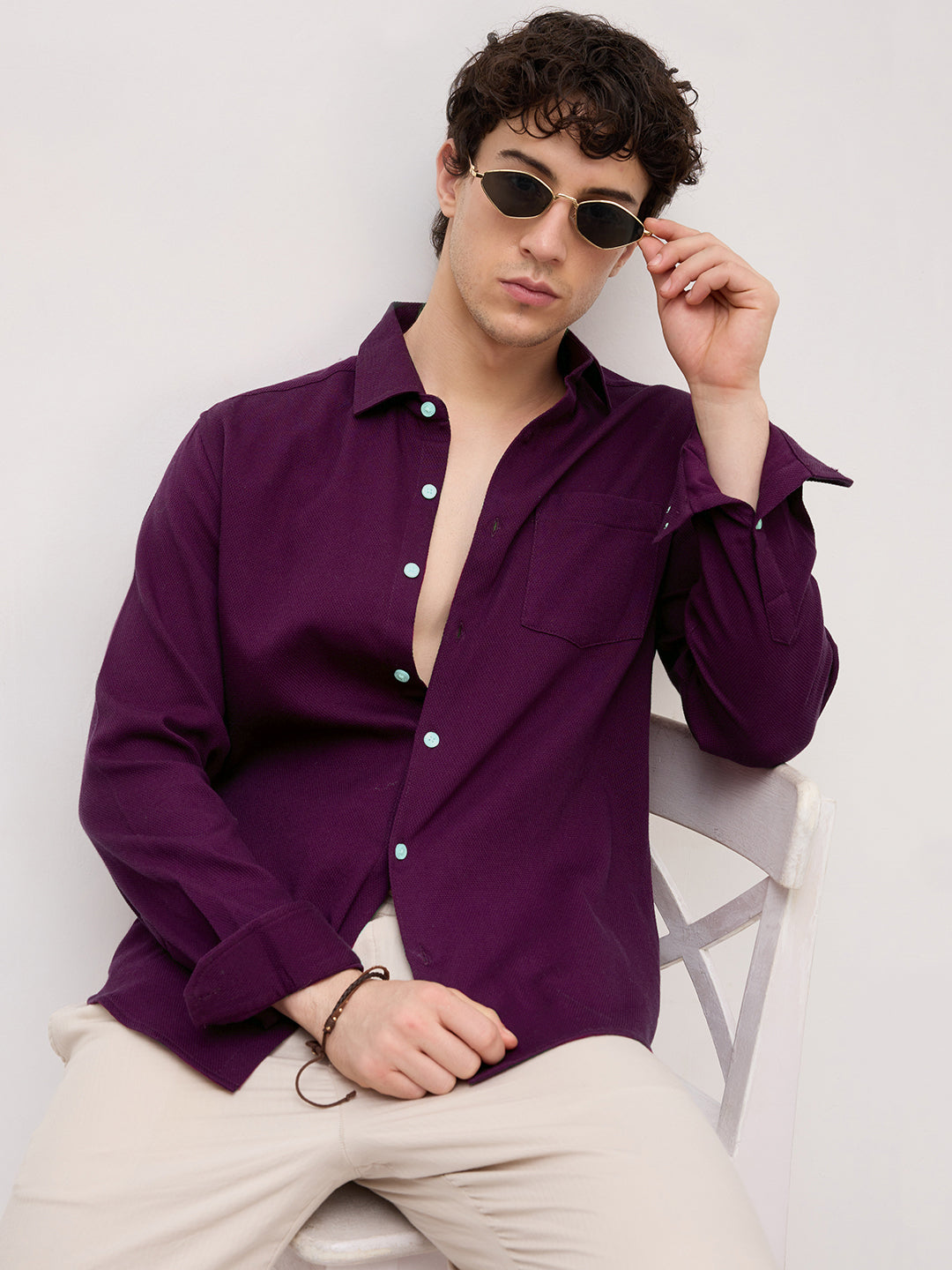 Deep Merlot Wine Micro Willow Textured Shirt