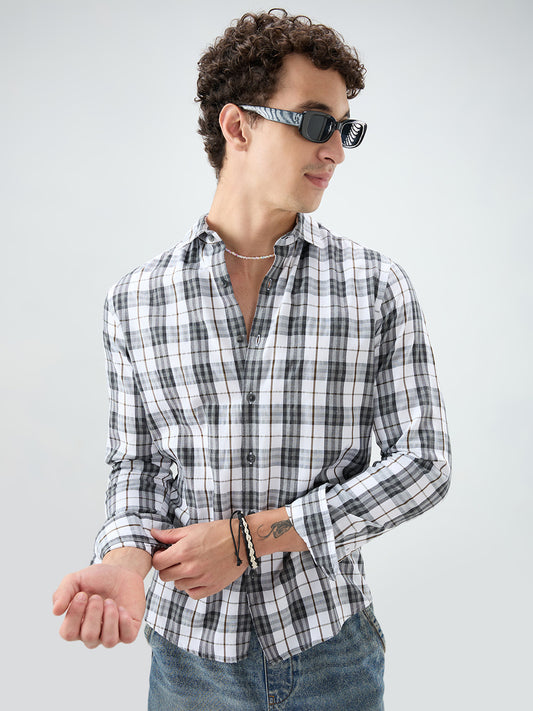 Black & White Bold Frame Checks Shirt