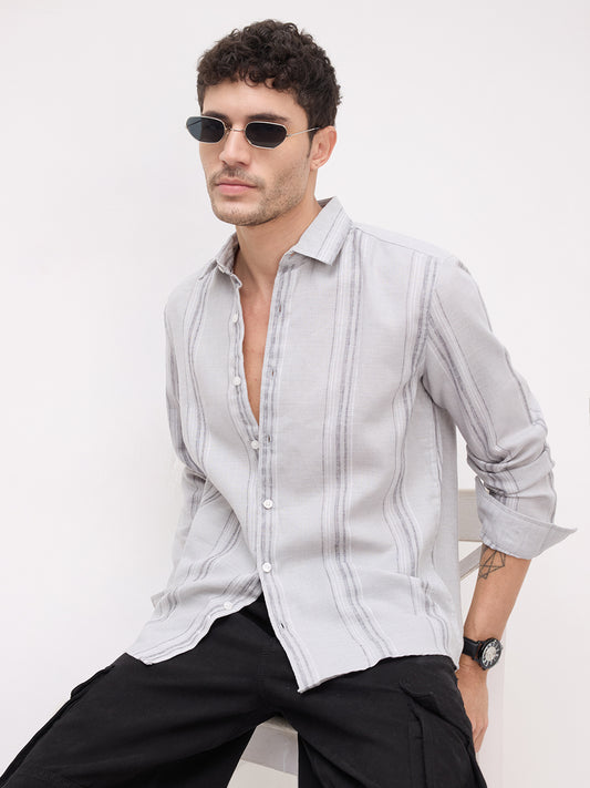Light Grey  Marine Mist Striped Shirt