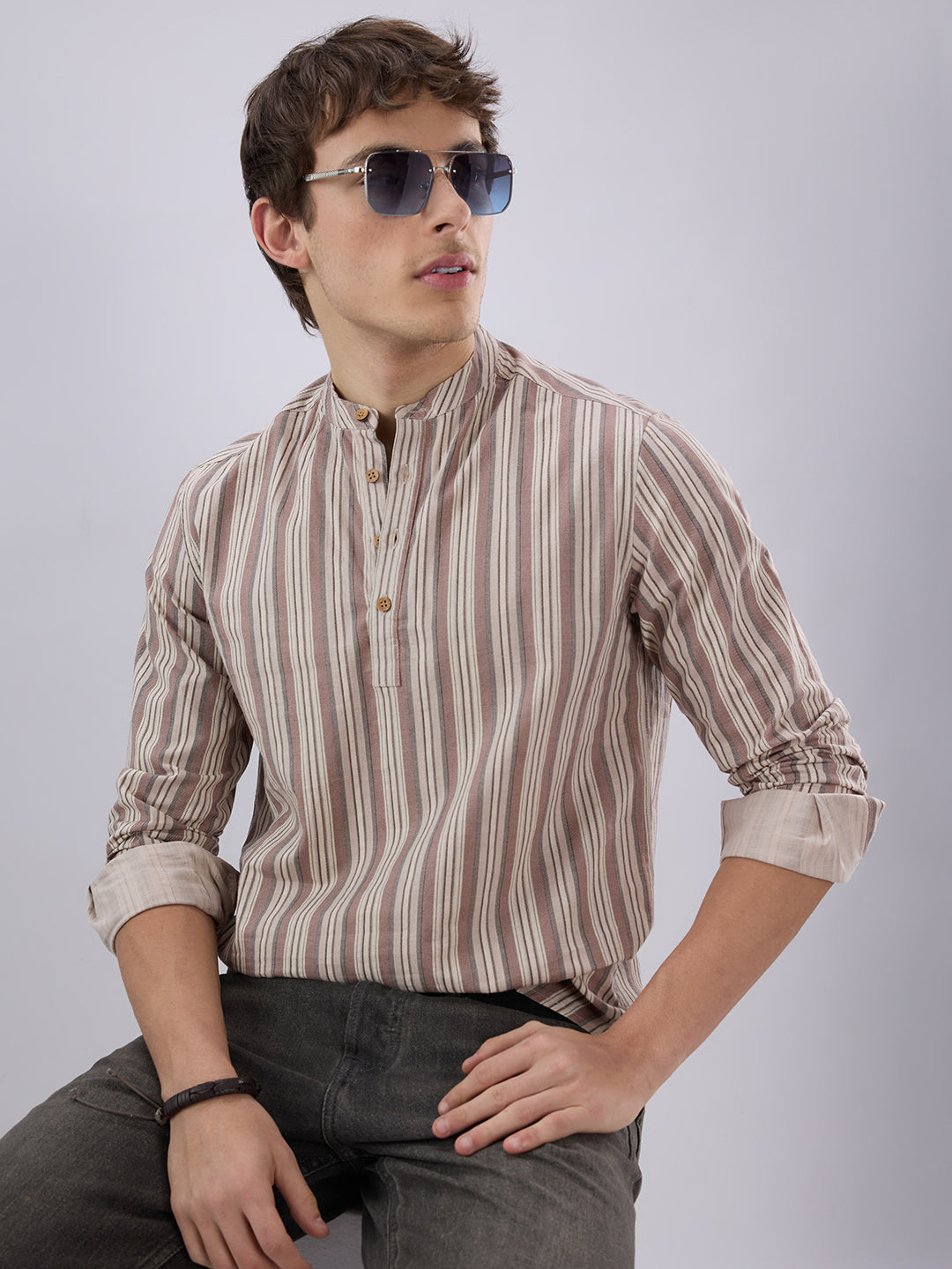 Classic Multicolor Half Placket Kurta