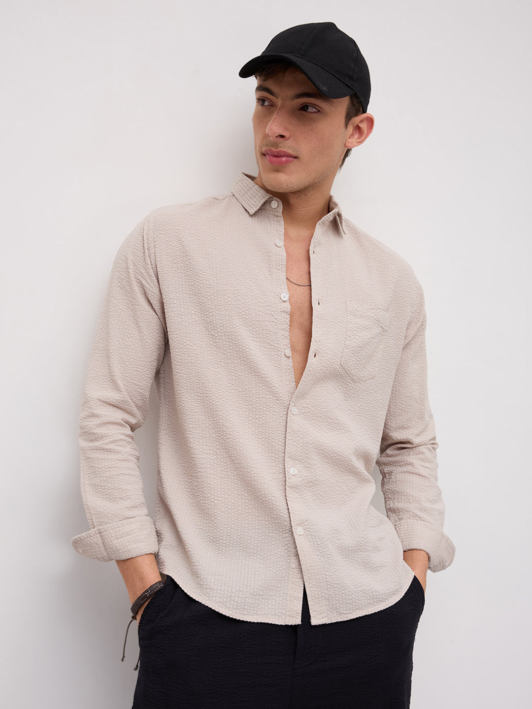 Soft Dune Seersucker Summer Essential Shirt