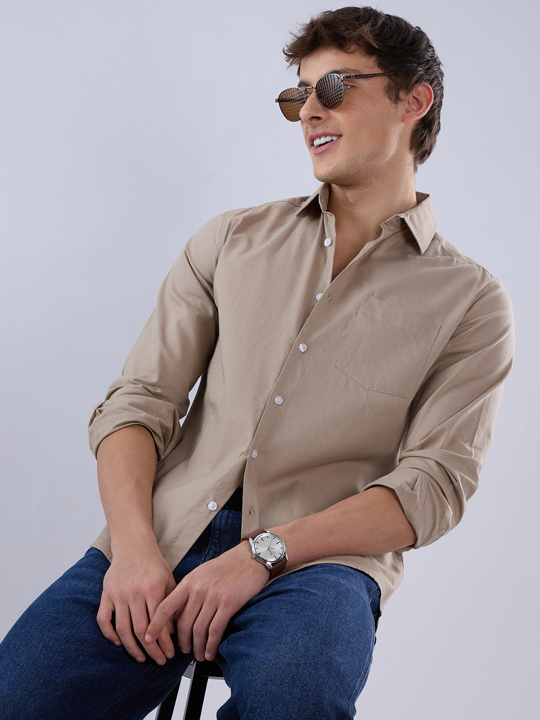 Solid Khaki Everyday Shirt