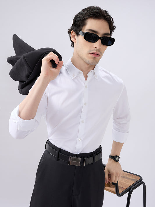 Pearl White Radiance Premium Satin Shirt