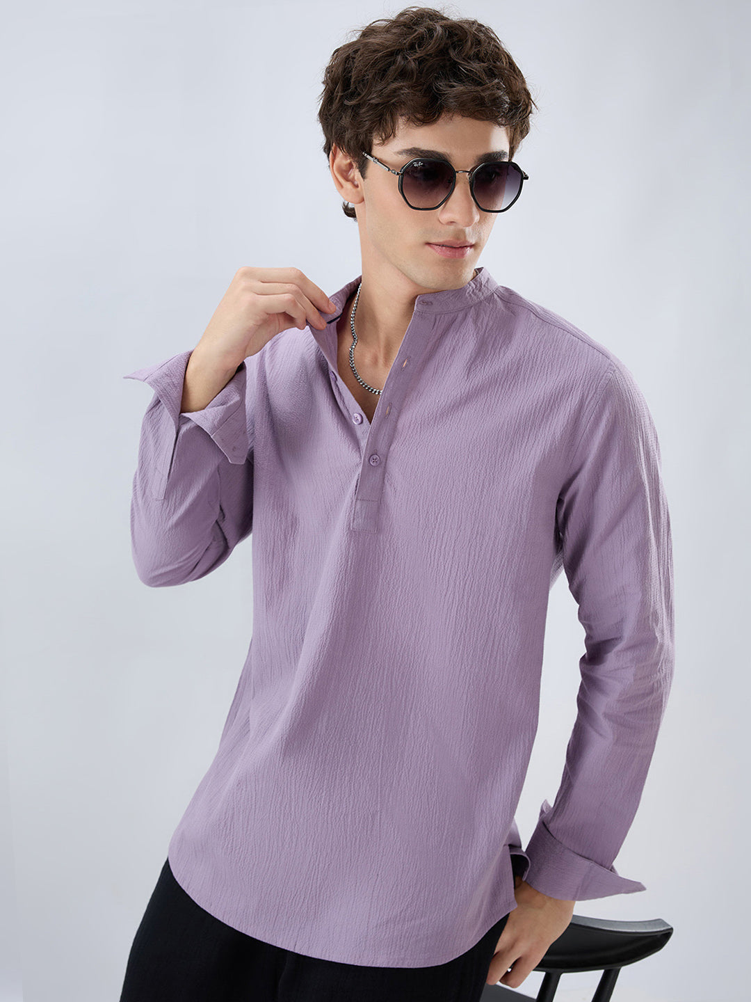 Heather Purple Fine Textured Kurta