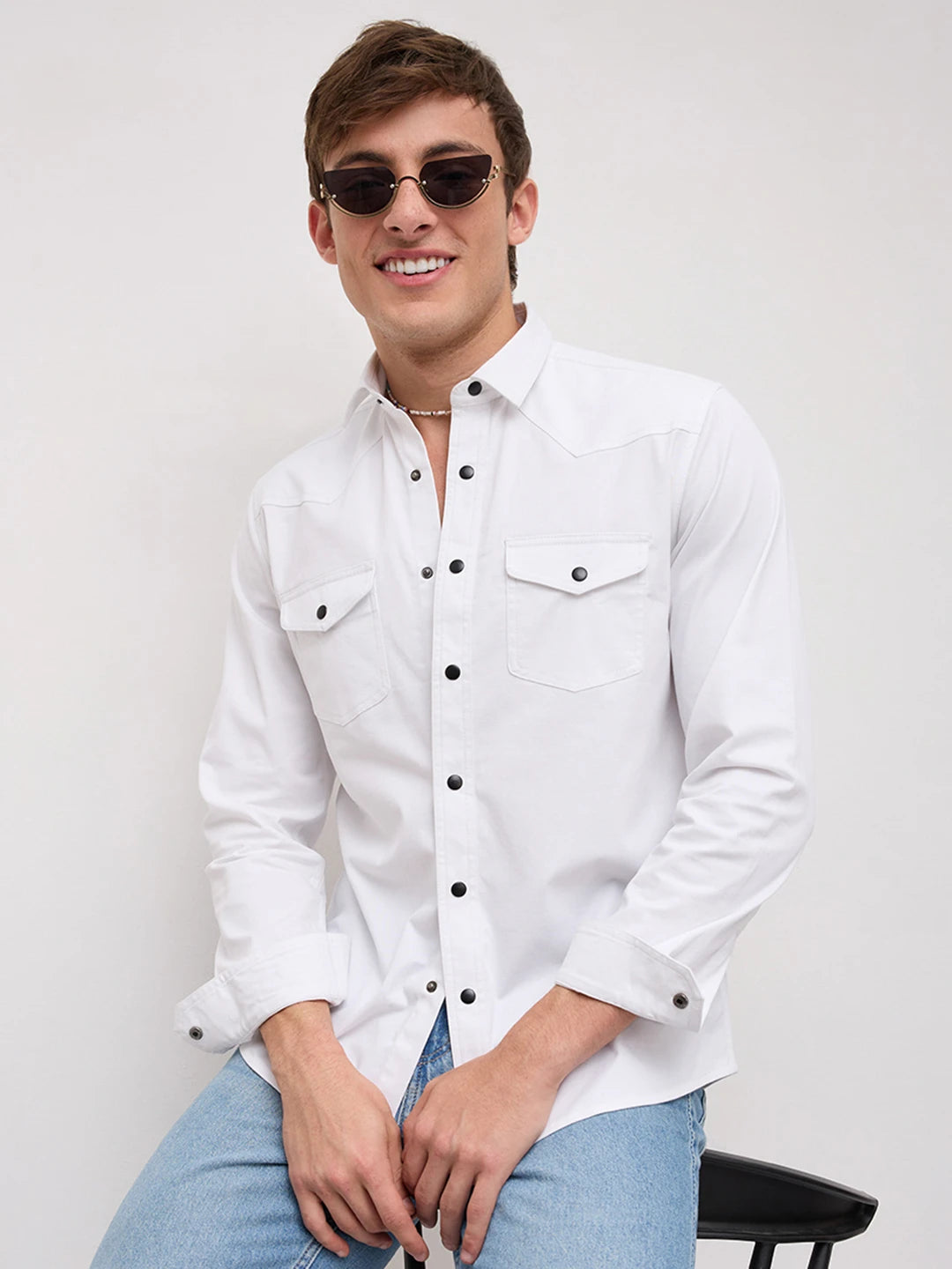 Snow White Twin Pocket Overshirt