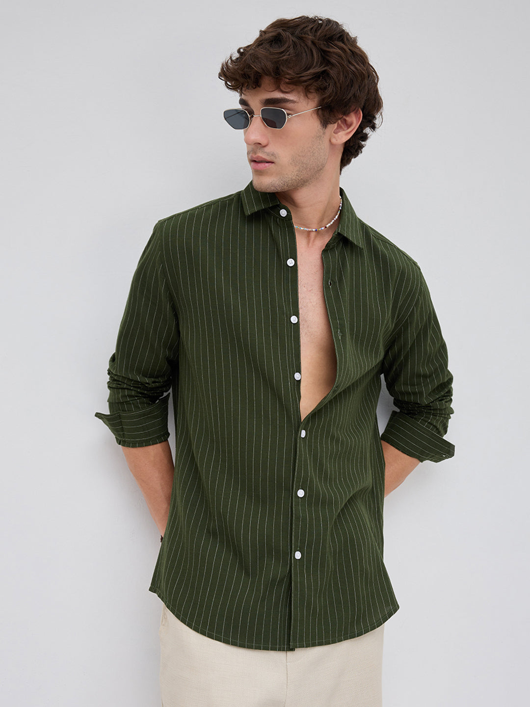 Olive Lane Pinstripe Shirt