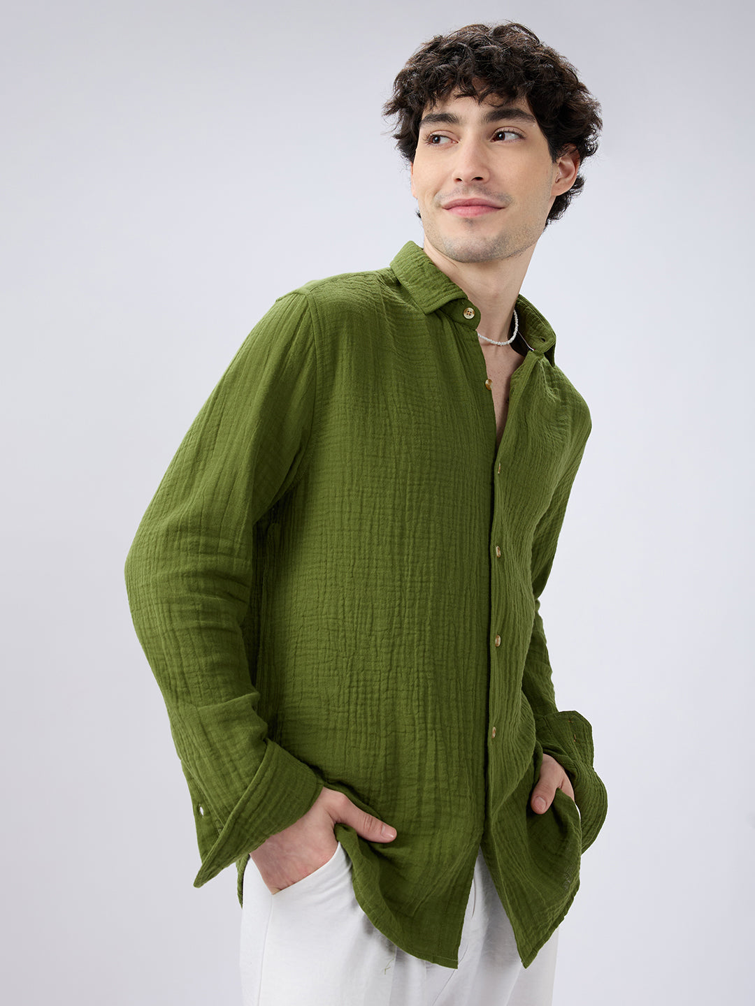 Olive Double Cloth Everyday Shirt