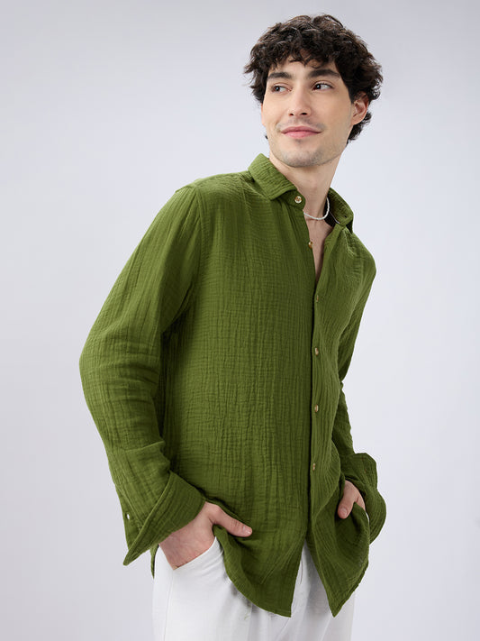 Olive Double Cloth Everyday Shirt