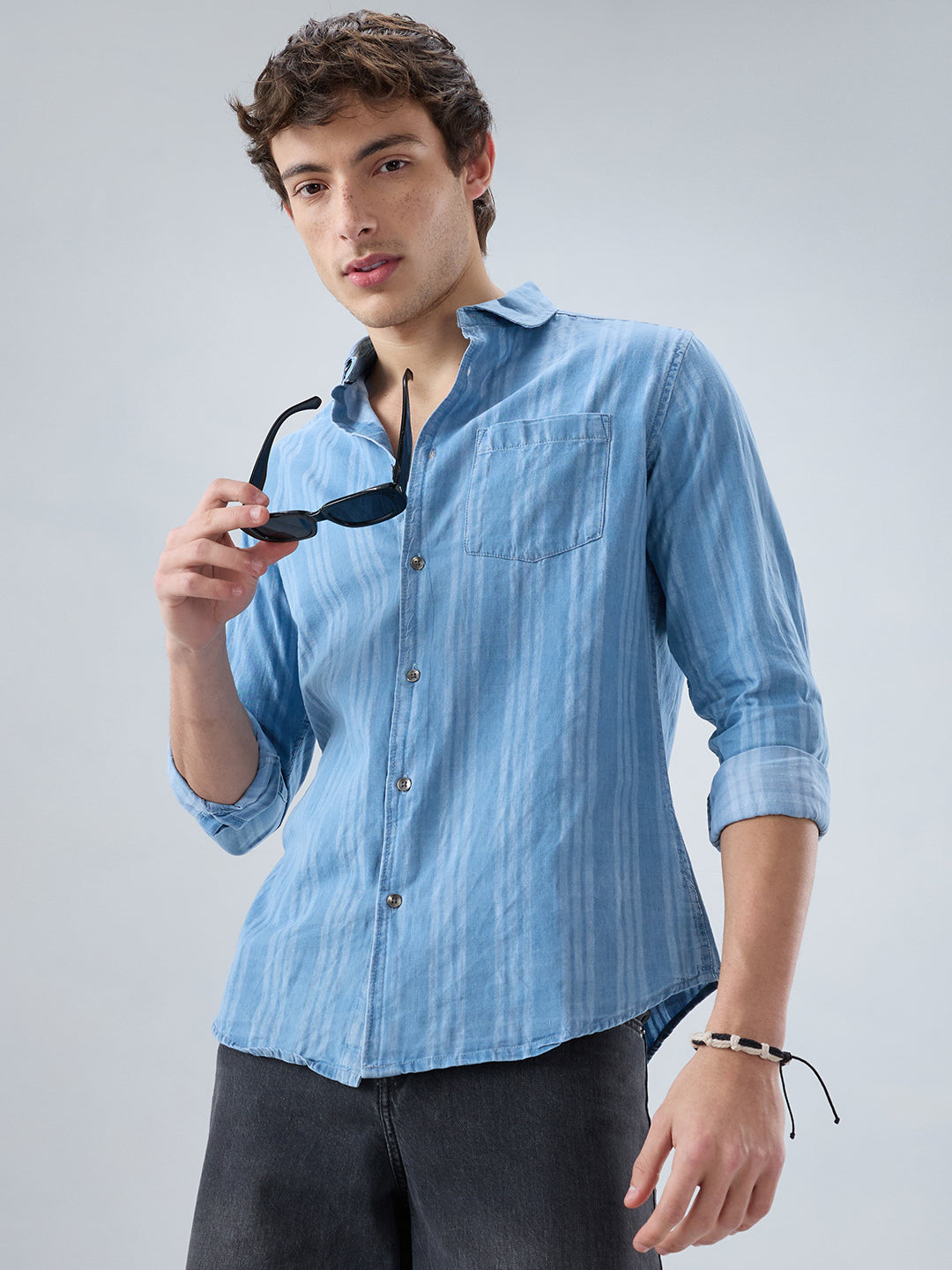 Plush Denim Balanced Striped Shirt