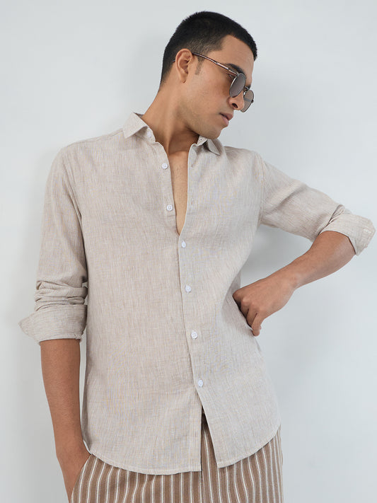 Desert Sand Beige Textured Shirt