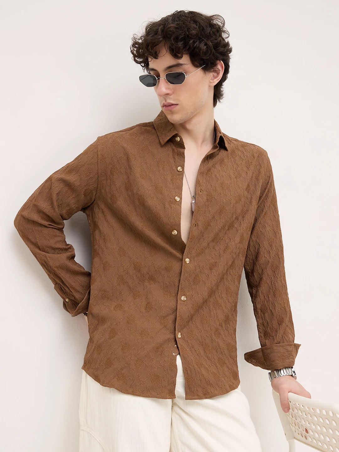 Sunsoil Floral Embossed Shirt
