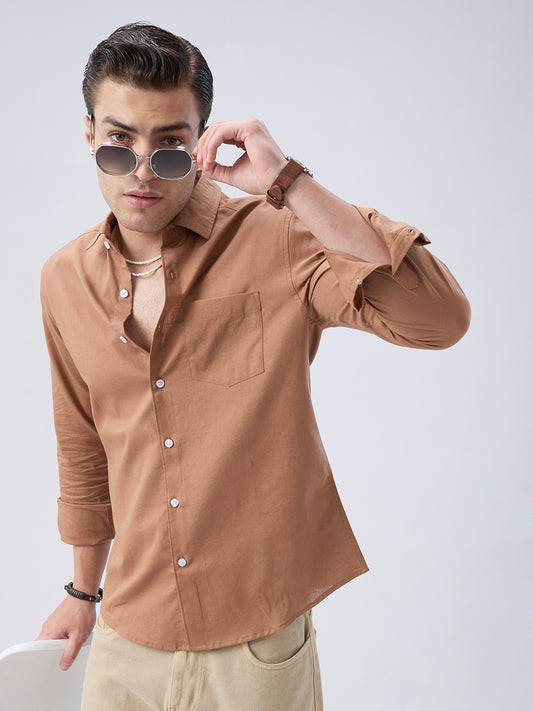 Clay Brown Slub Essence Shirt