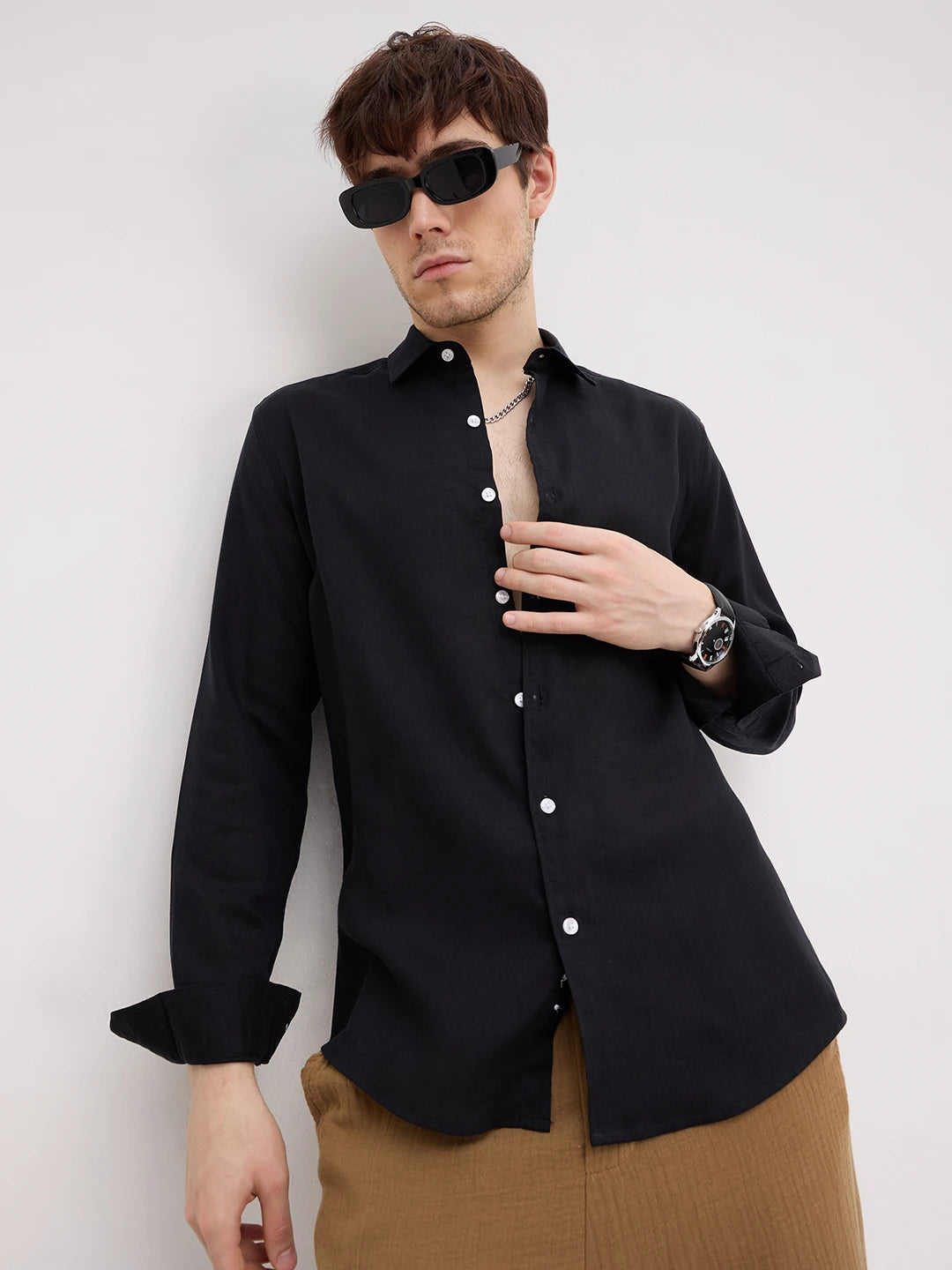 Luxe Jet Black Lyocell Shirt