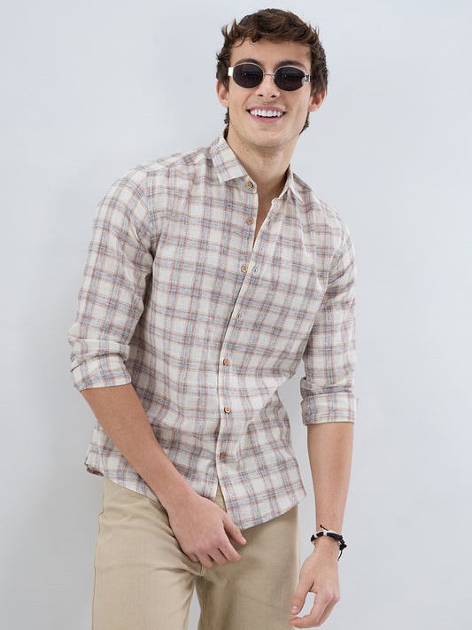Intricate Brown Box Checks Shirt