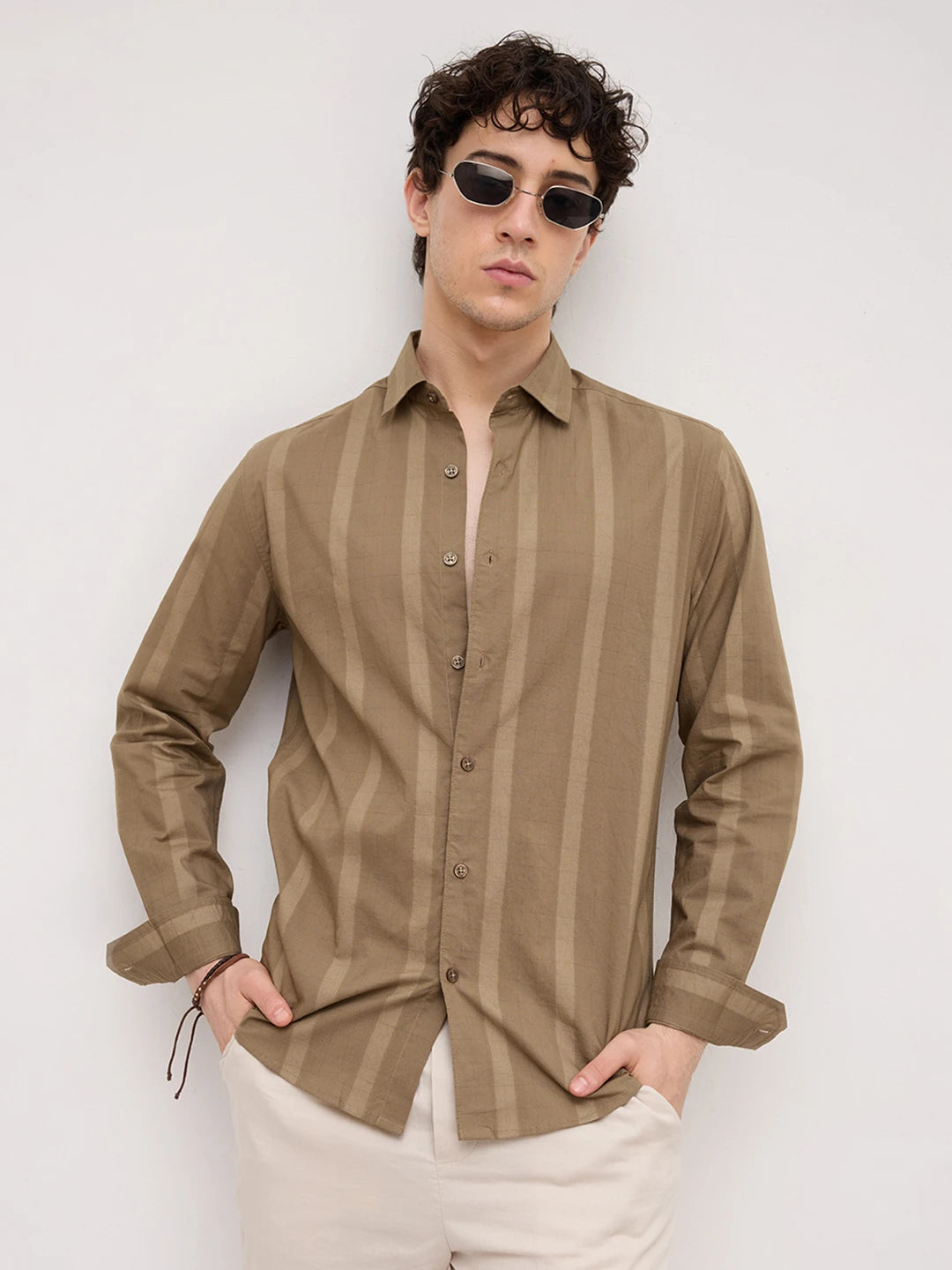 Olive Framework Textured Shirt