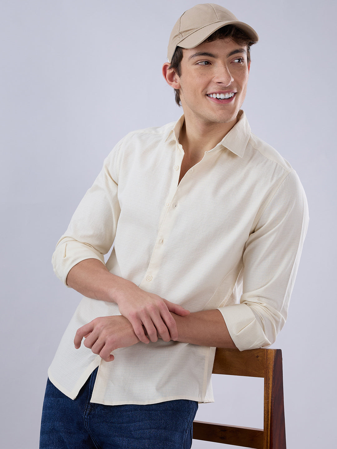 Coffee Cream Textured Everyday Shirt