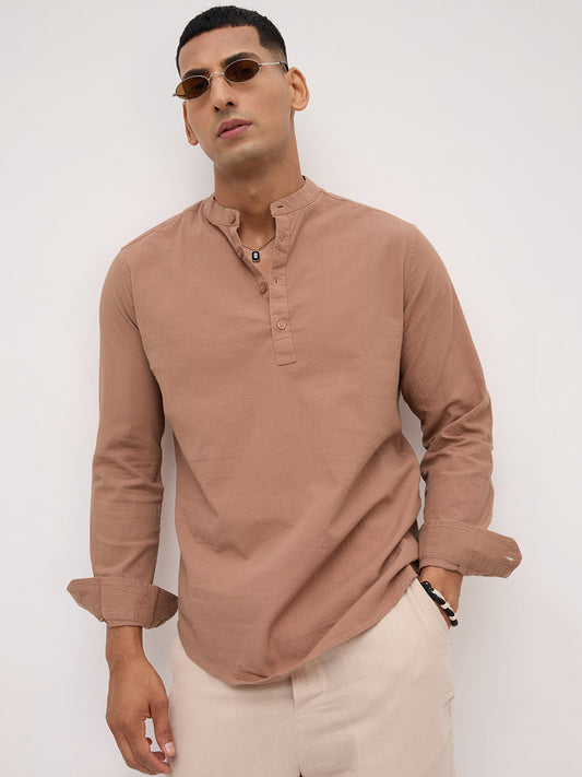 Almond Brown Fine Textured Kurta