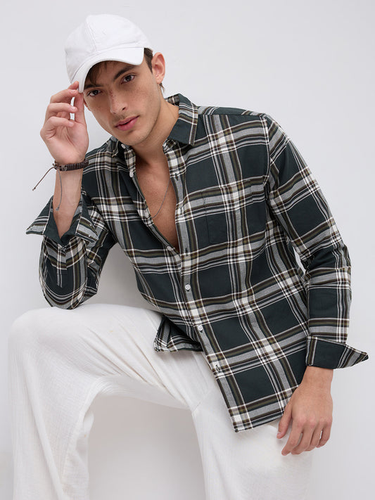 Emerald GreenStatement Casual Check Shirt