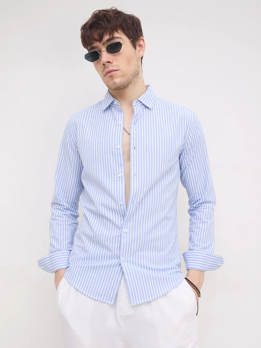 Timeless Blue Candy Striped Shirt