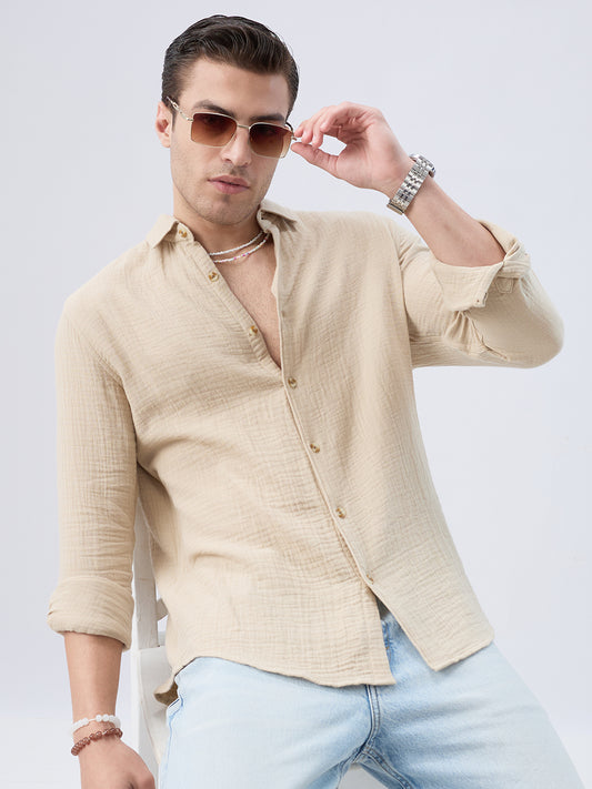 Warm Beige Double Cloth Shirt