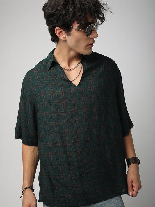Sacramento Tattersall Checkered Oversized Polo Shirt