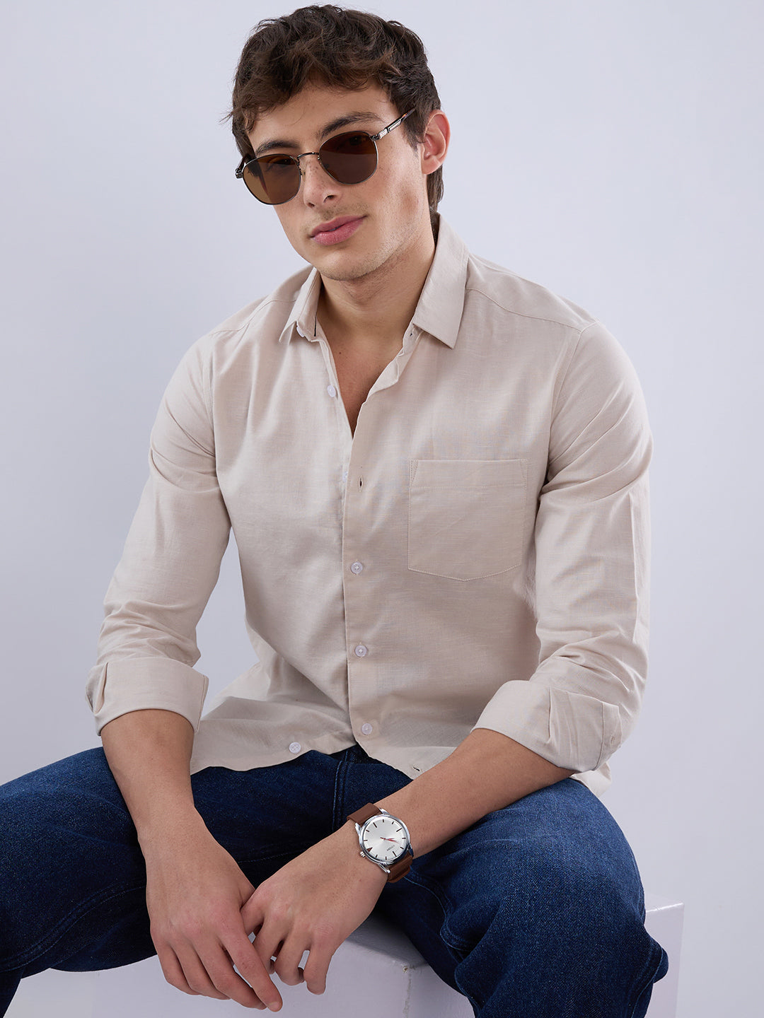 Solid Beige Everyday Shirt